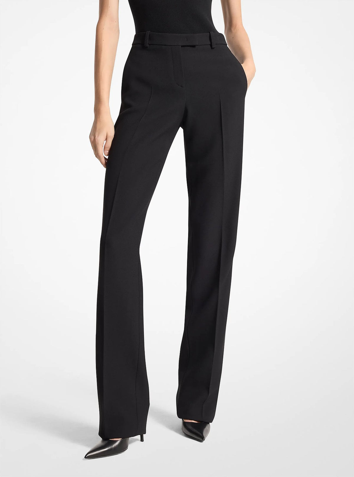 Michael Kors Double Crepe Sablé Tuxedo Trousers - Black