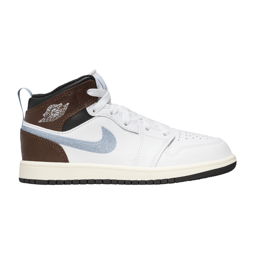 Air Jordan 1 Mid SE PS - White Blue Grey