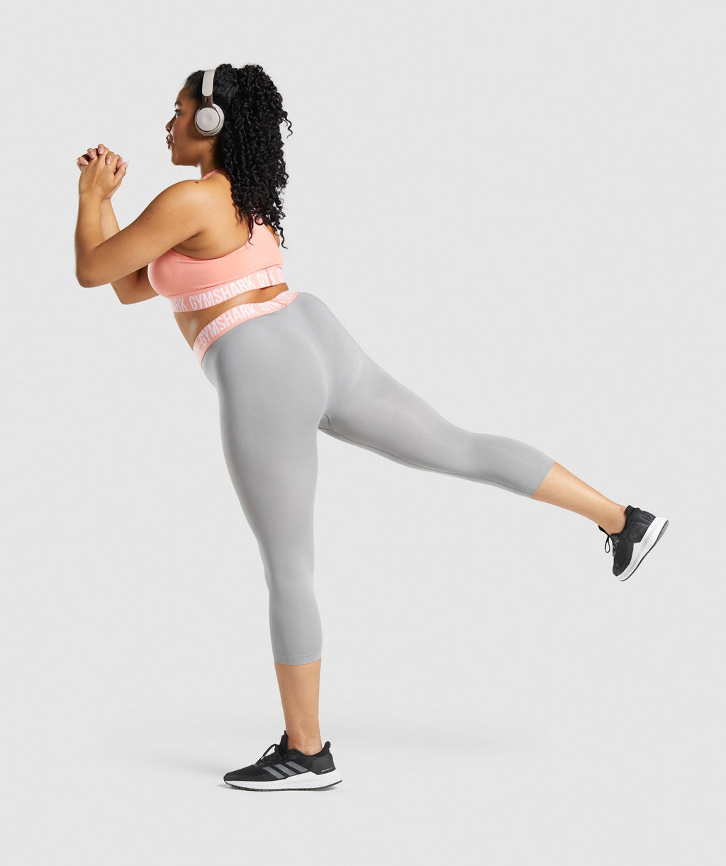Gymshark Fit Seamless Cropped Leggings - Smokey Grey - 4