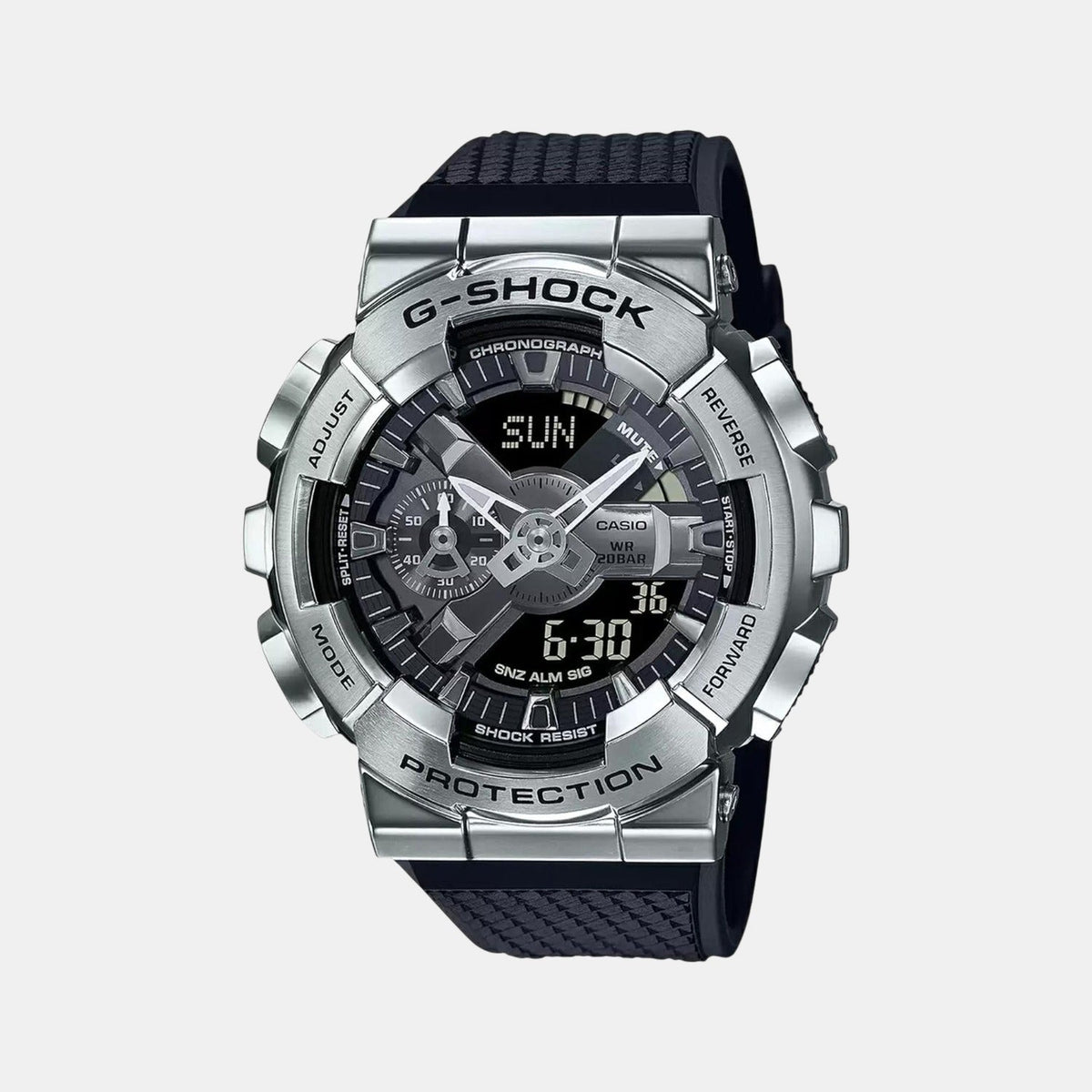 Casio G-Shock Men Quartz Silver Dial Analog-Digital Resin Watch G1051 - 1
