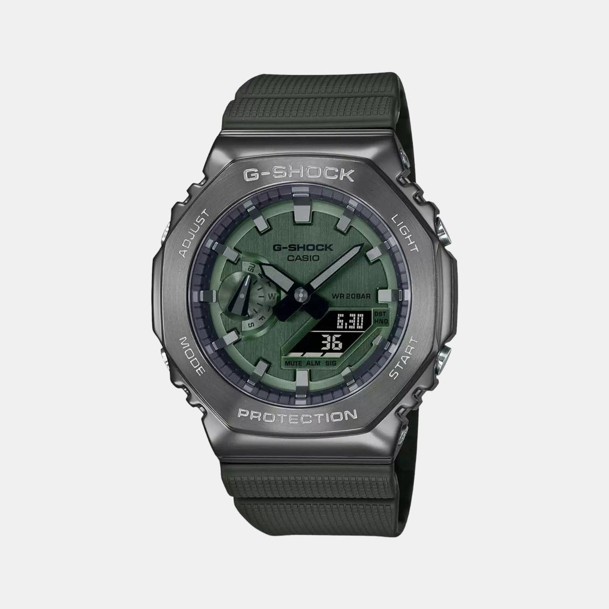 Casio G-Shock Men Quartz Green Dial Analog-Digital Resin Watch G1160 - 1