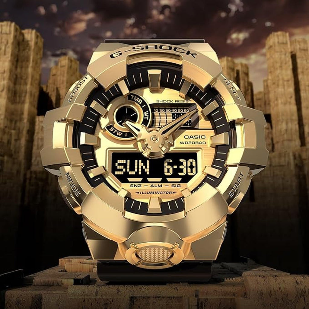 Casio G-Shock Men Quartz Gold Dial Analog-Digital Resin Watch G1608 - 2