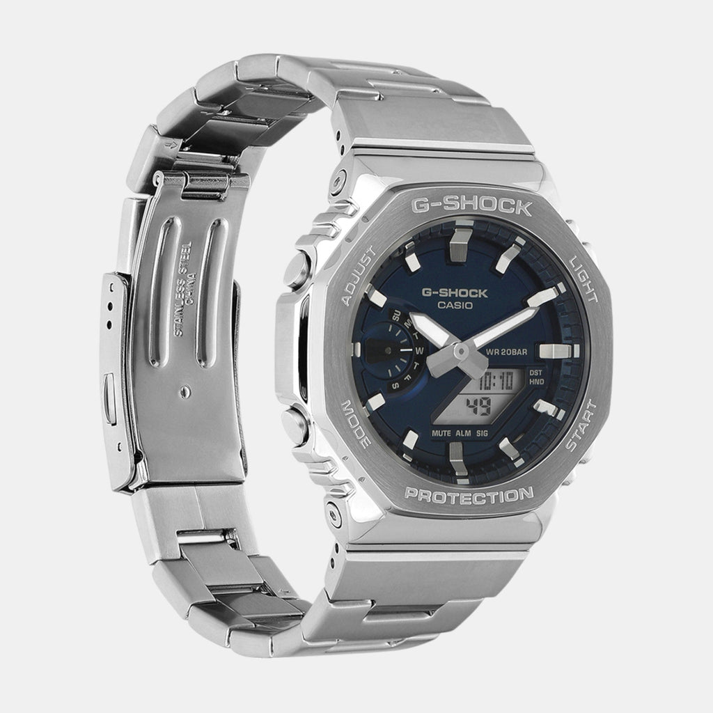 Casio G-Shock Men Quartz Blue Dial Analog-Digital Stainless Steel Watch G1614 - 3