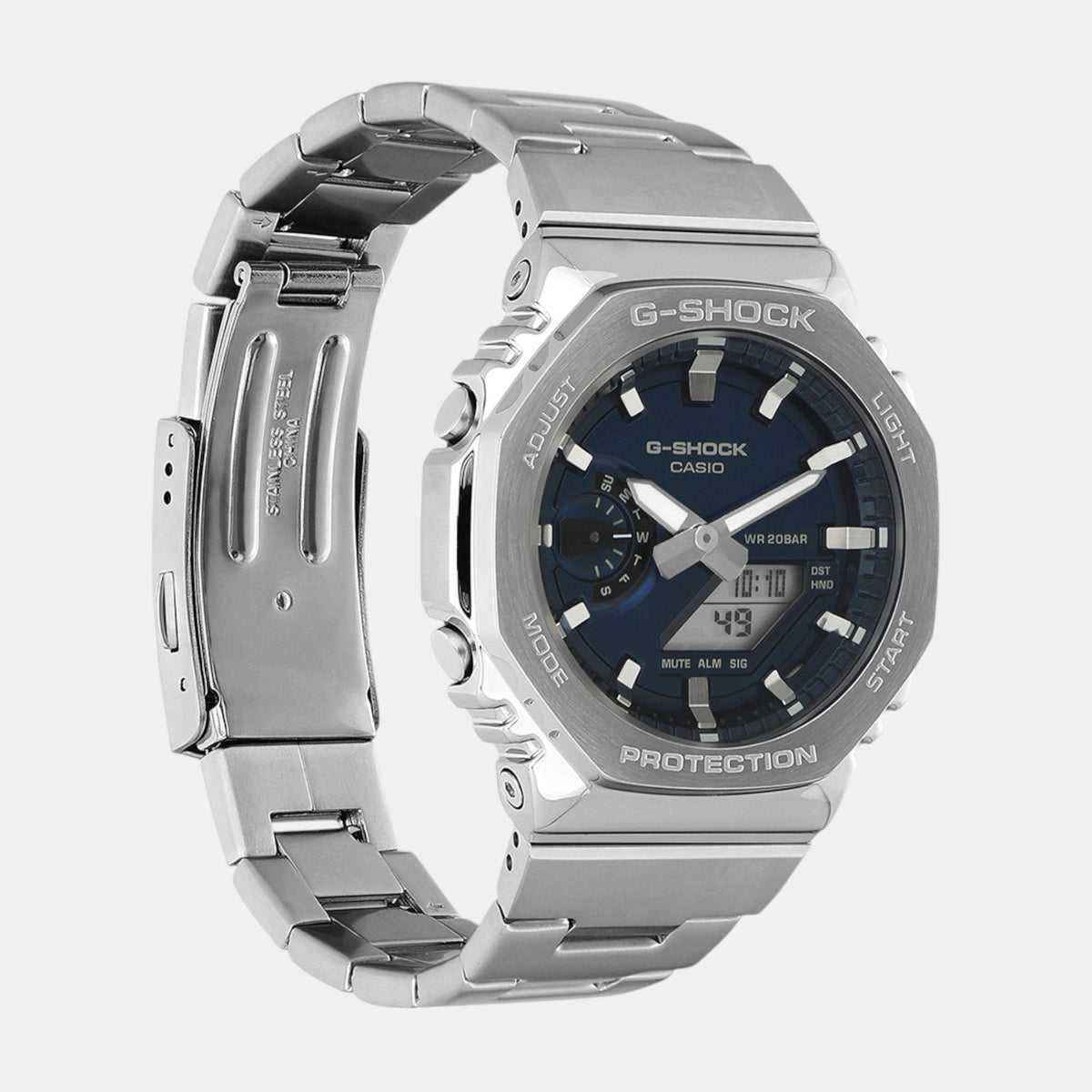 Casio G-Shock Men Quartz Blue Dial Analog-Digital Stainless Steel Watch G1614 - 3