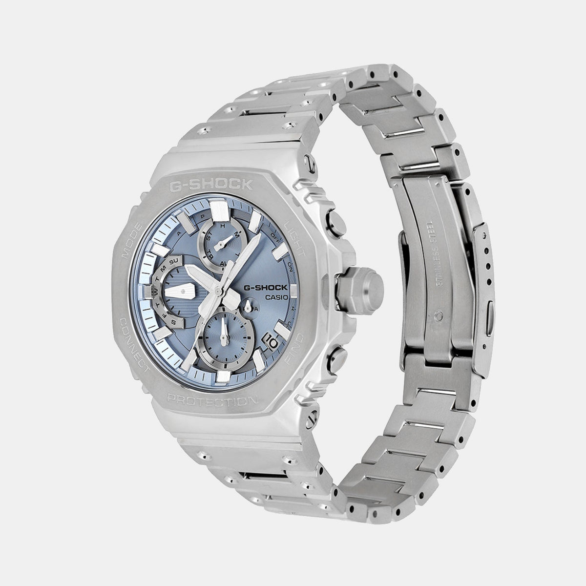 Casio G-Shock Men Quartz Blue Dial Chronograph Stainless Steel Watch G1630 - 2