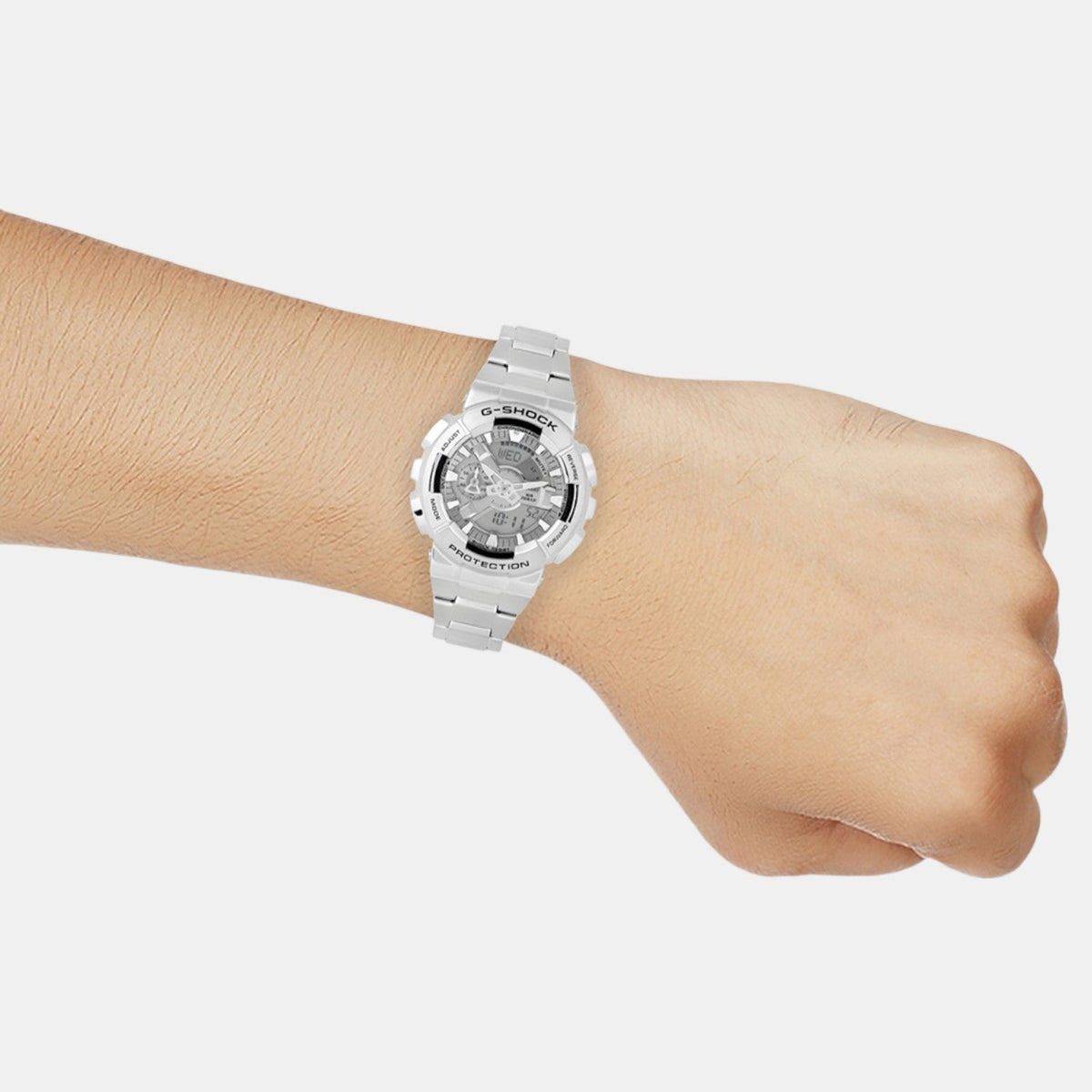 Casio G-Shock Men Quartz Silver Dial Analog-Digital Stainless Steel Watch G1687 - 3
