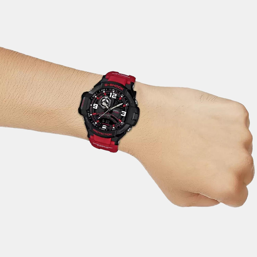 Casio G-Shock Men Quartz Red Dial Analog-Digital Resin Watch G542 - 5