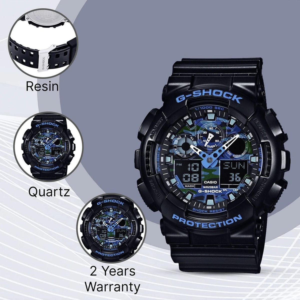 Casio G-Shock Men Quartz Black Dial Analog-Digital Resin Watch G625 - 5
