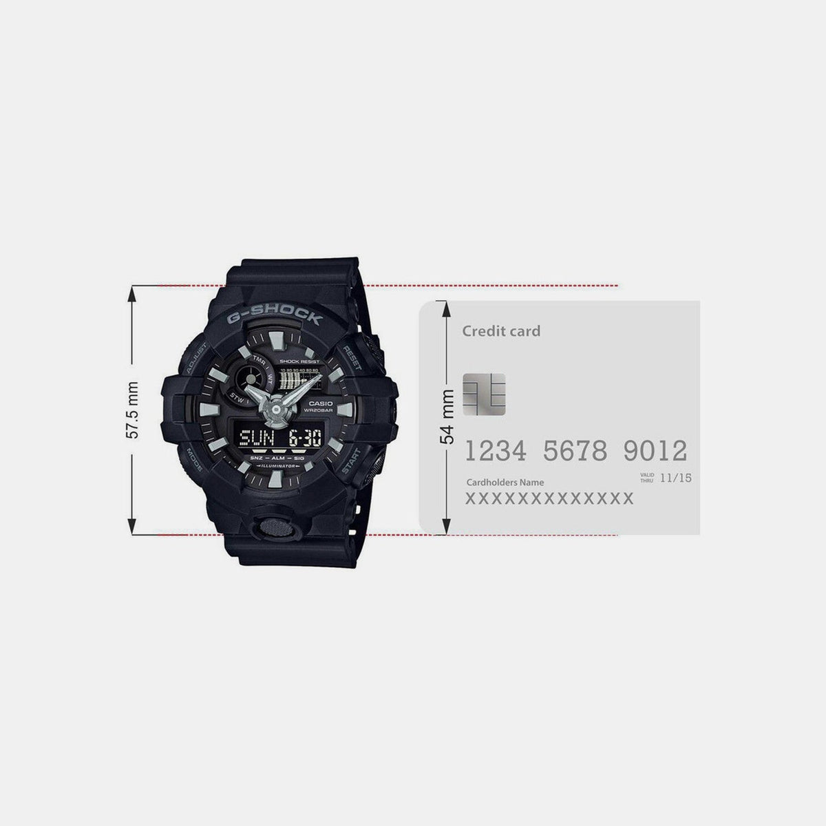 Casio G-Shock Men Quartz Black Dial Analog-Digital Resin Watch G715 - 5