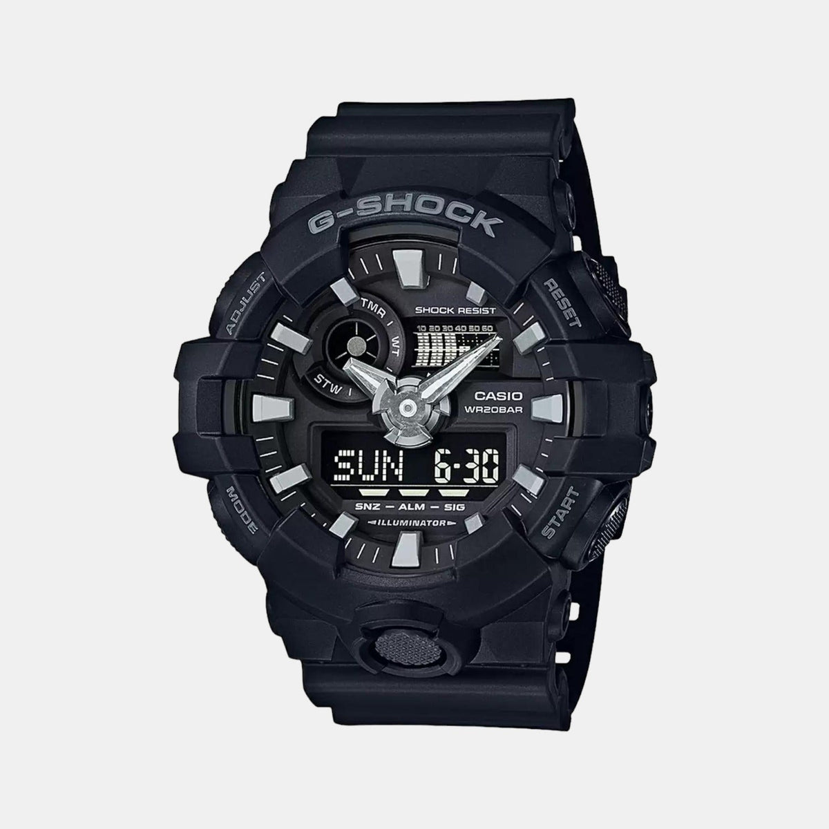 Casio G-Shock Men Quartz Black Dial Analog-Digital Resin Watch G715 - 1
