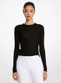 Michael Kors Hutton Ribbed Superfine Linen-and-Cotton Blend Sweater - Black
