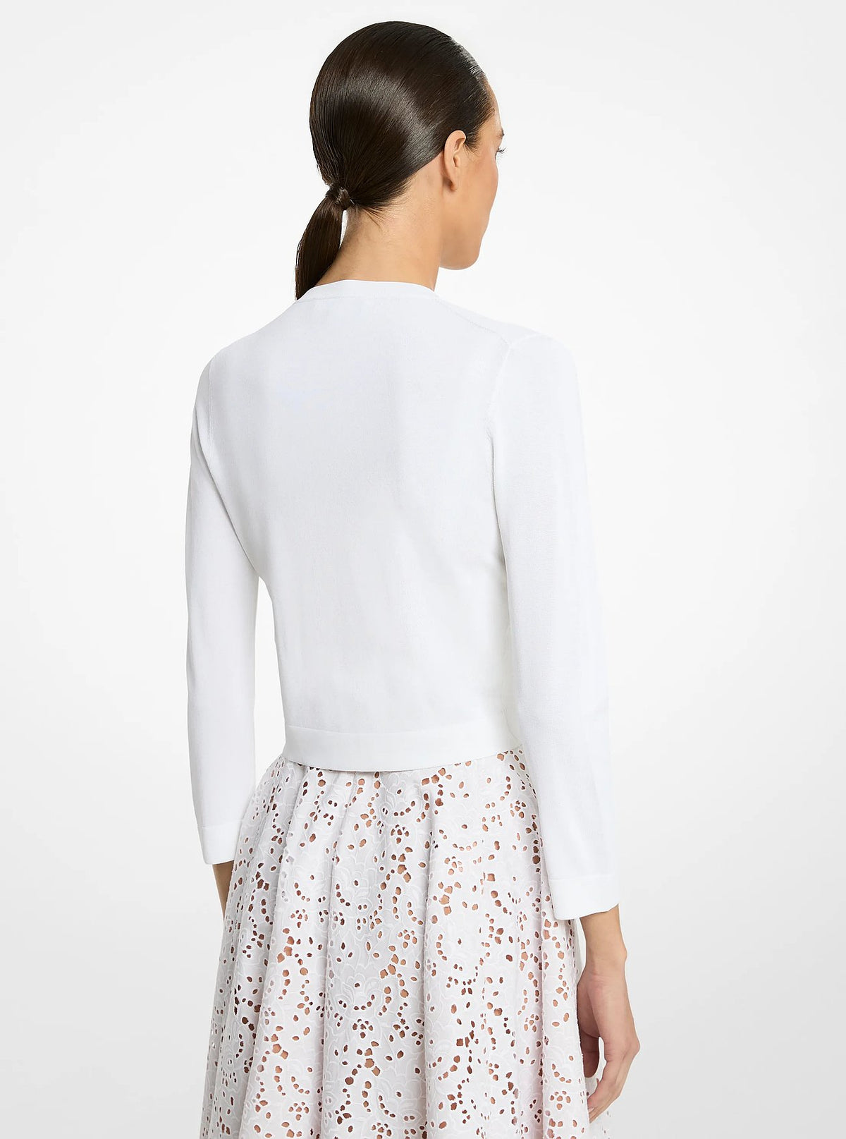 Michael Kors Stretch Viscose Baby Cardigan - Optic White - 2
