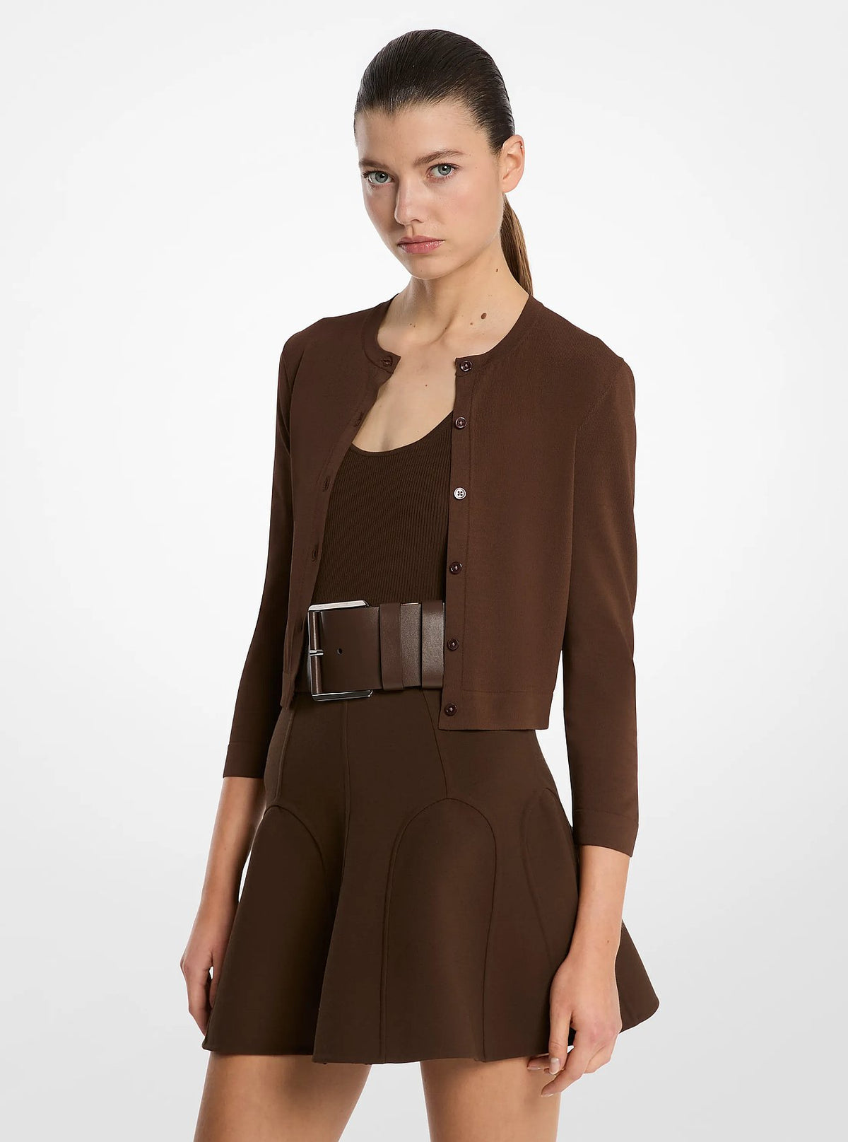Michael Kors Stretch Viscose Baby Cardigan - Java