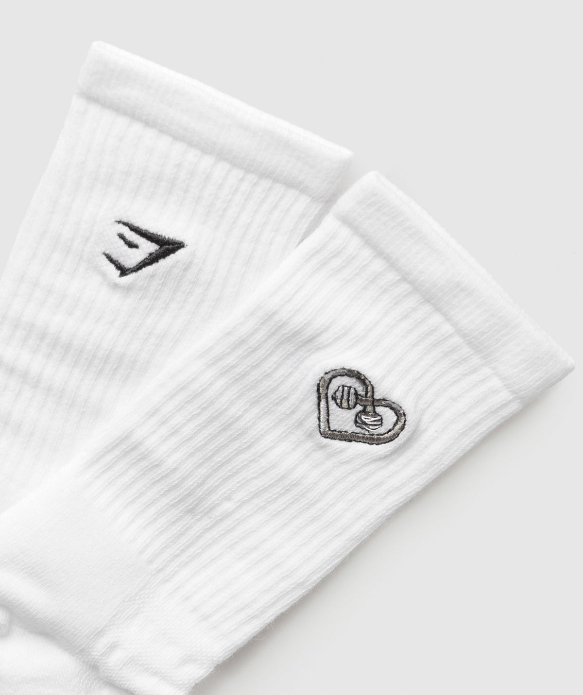 Gymshark GFX Heart Crew Sock Single - White - 3