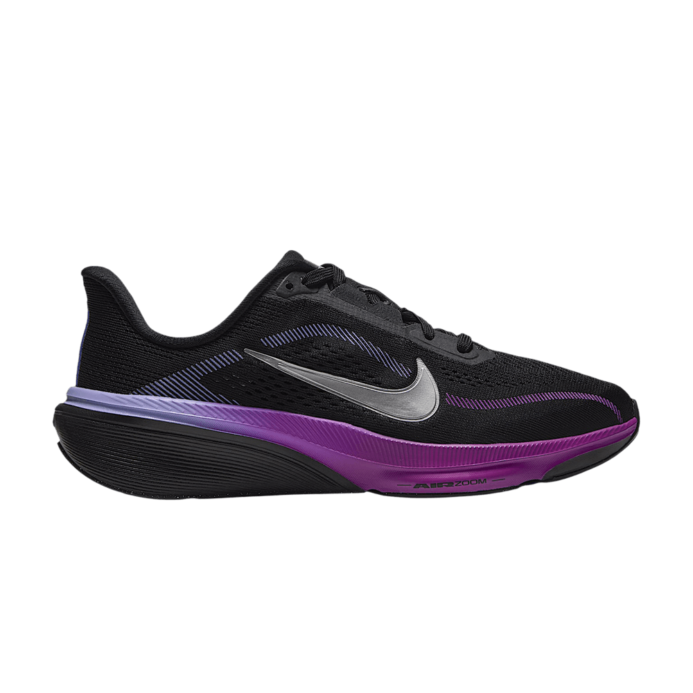 Nike Pegasus 42 Road GS - Black Persian Violet Vivid Purple Metallic Silver