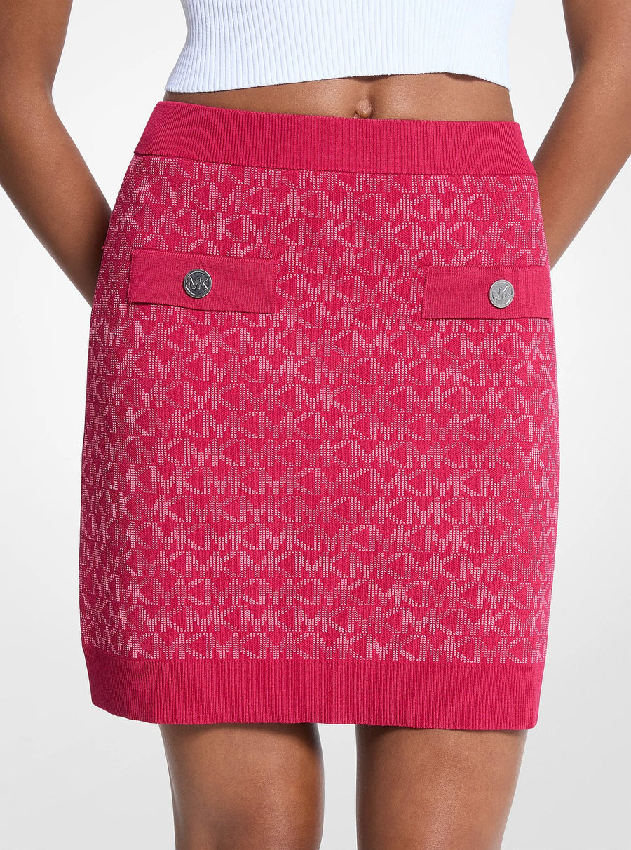 Michael Kors Logo Jacquard Knit Skirt