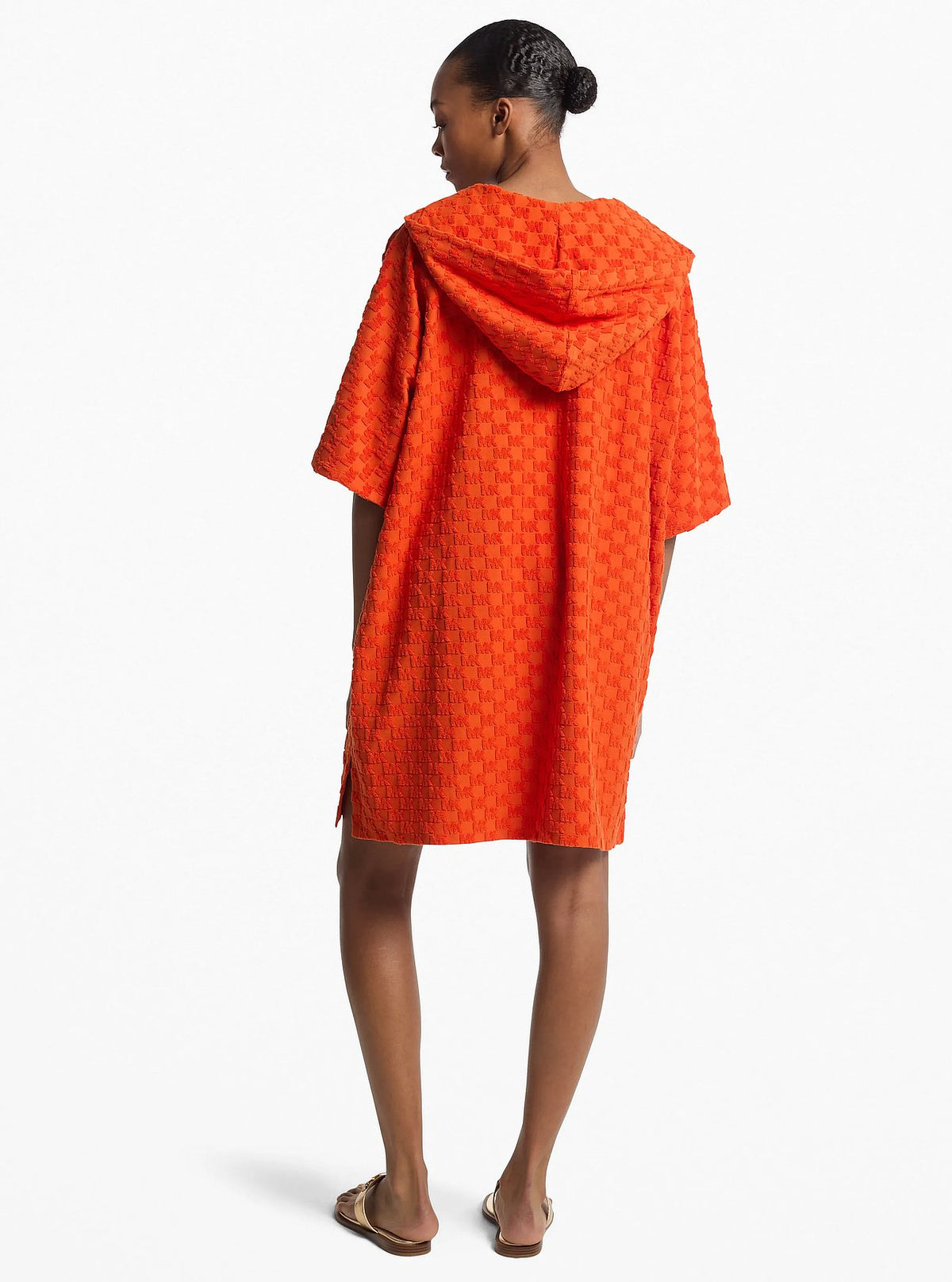 Michael Kors Logo Embossed Cotton Terry Coverup - Red Clay - 2