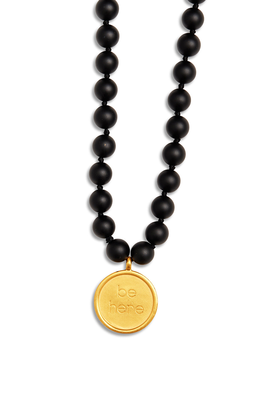 ALO Yoga Black Onyx Mala Necklace - Matte Black