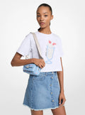 Michael Kors Sequined Graphic Cotton T-Shirt - White