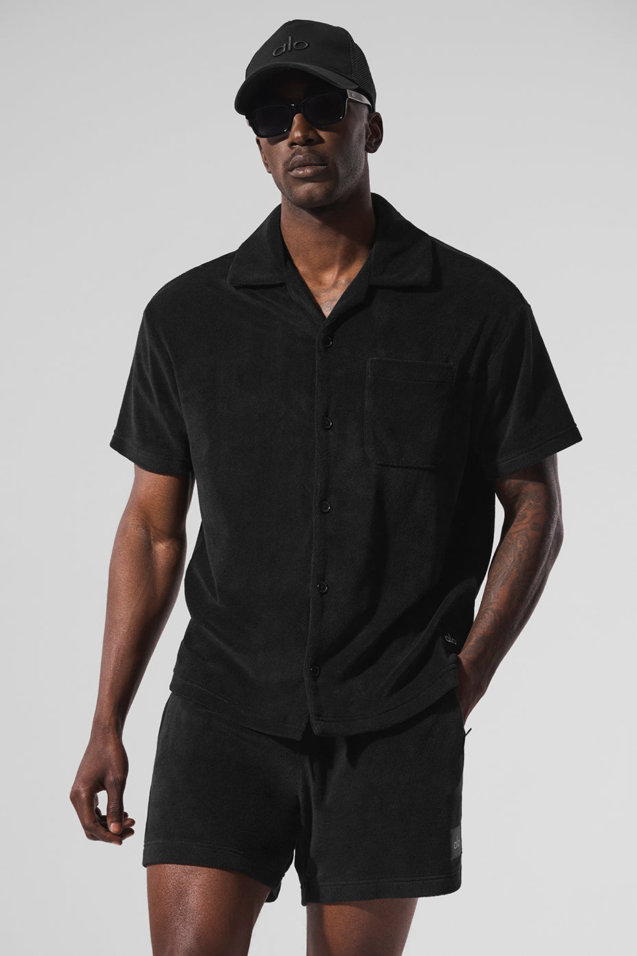 ALO Yoga Coastal Terry Button Up - Black