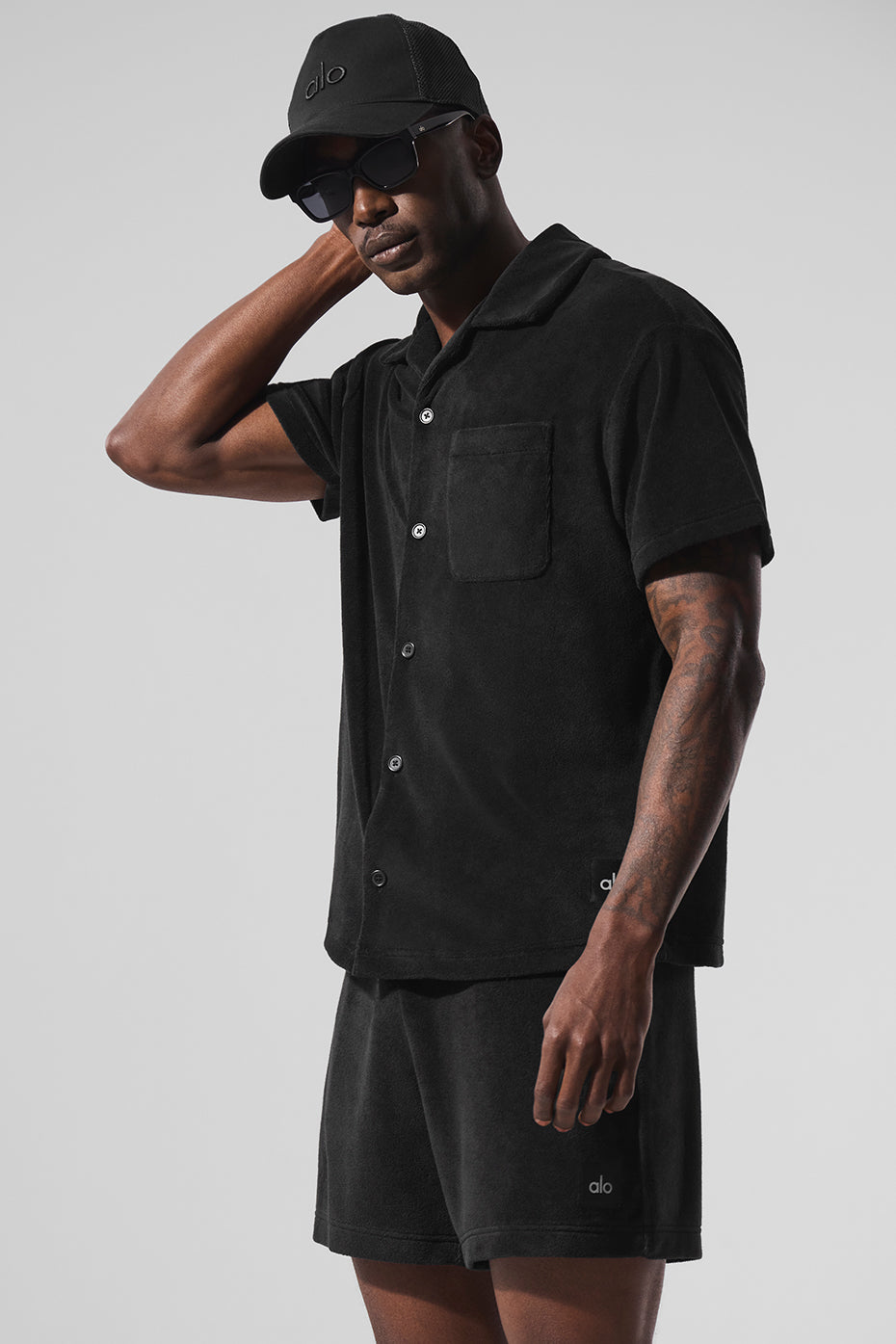 ALO Yoga Coastal Terry Button Up - Black - 3