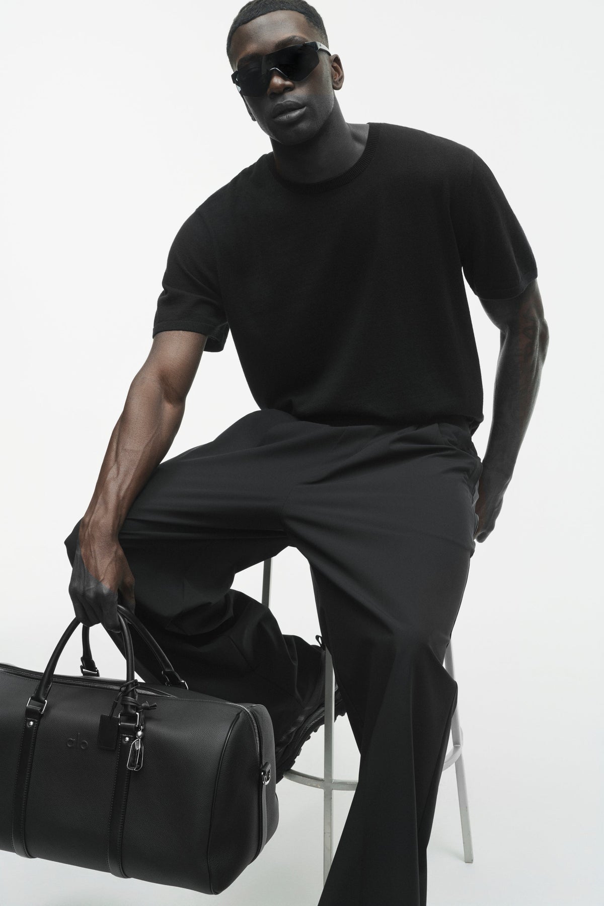 ALO Yoga Cotton Cashmere Ever Soft Short Sleeve Crew - Black - 5