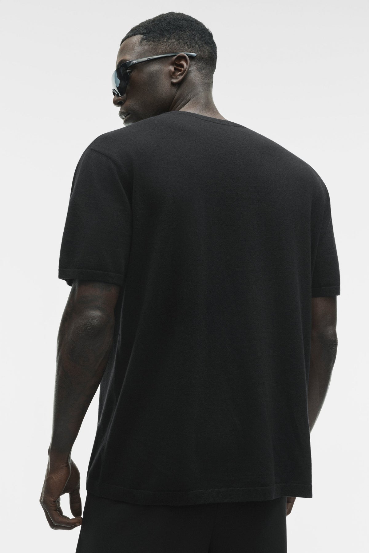 ALO Yoga Cotton Cashmere Ever Soft Short Sleeve Crew - Black - 4