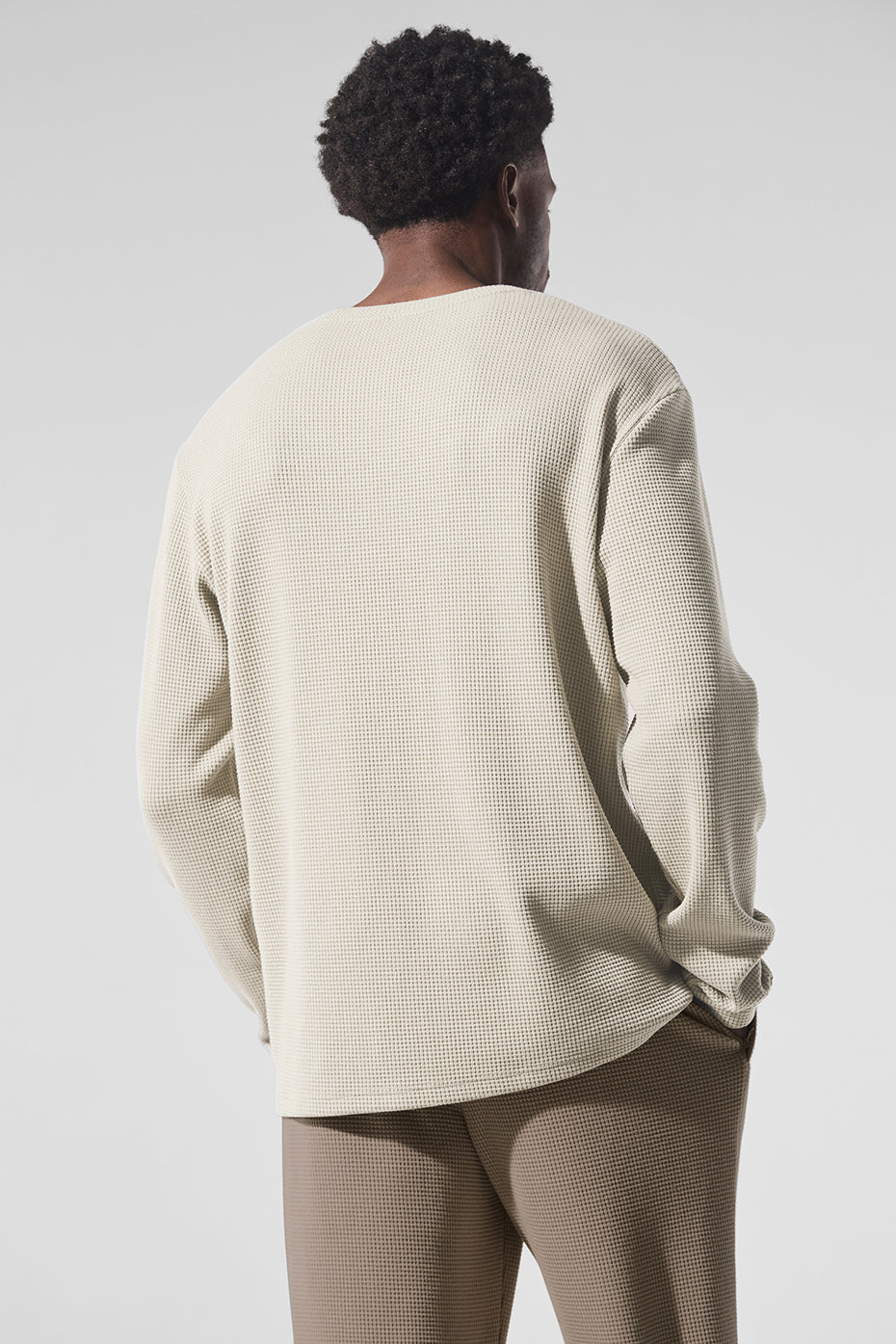 ALO Yoga Elevate Waffle Long Sleeve Crew - Bone - 2