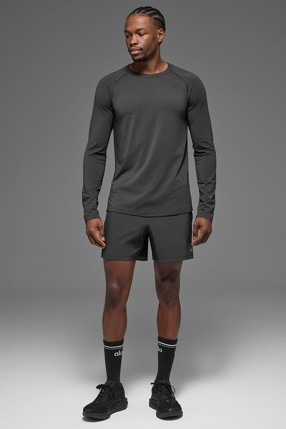 ALO Yoga Vapor Crewneck Long Sleeve - Anthracite - 5
