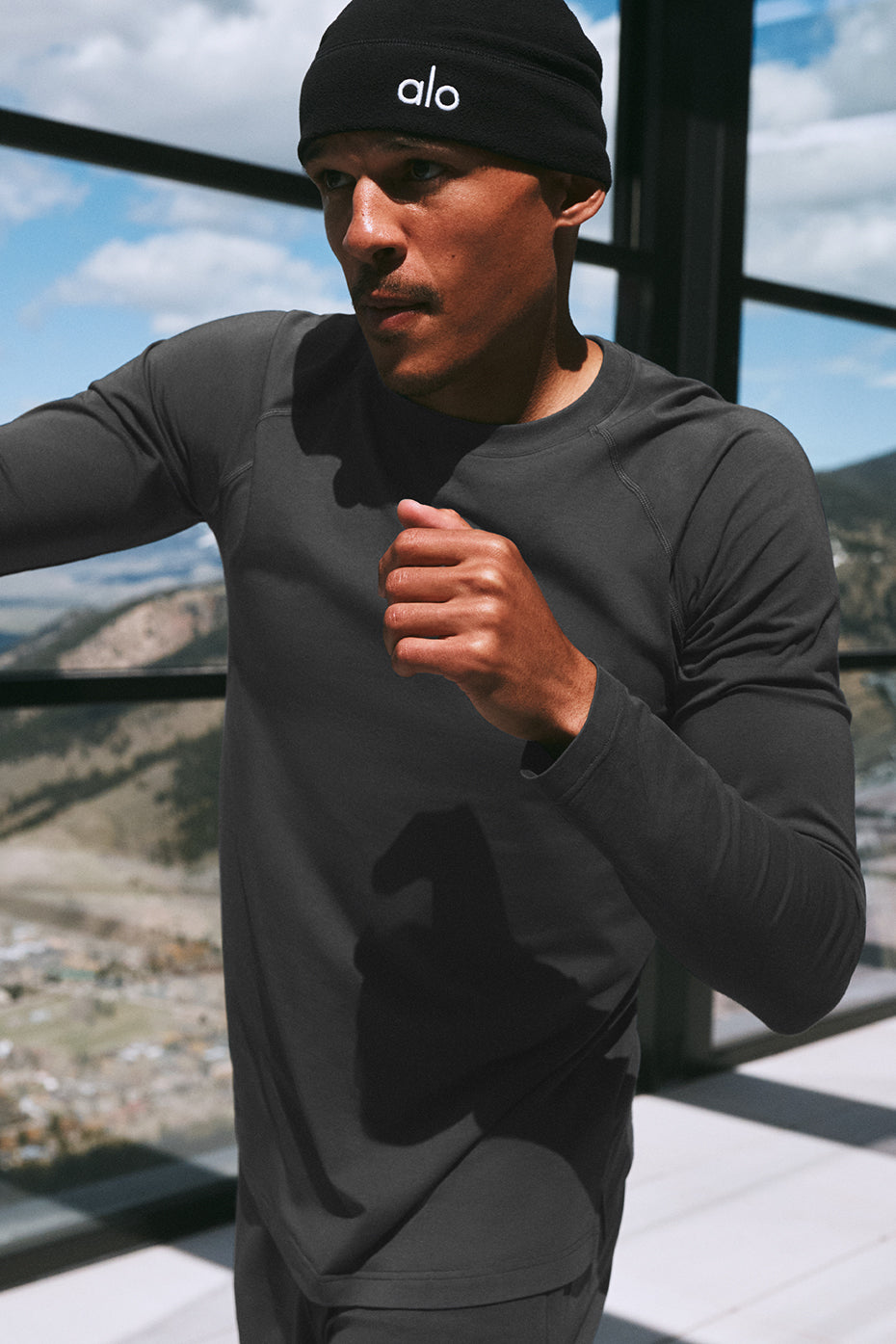 ALO Yoga Vapor Crewneck Long Sleeve - Anthracite