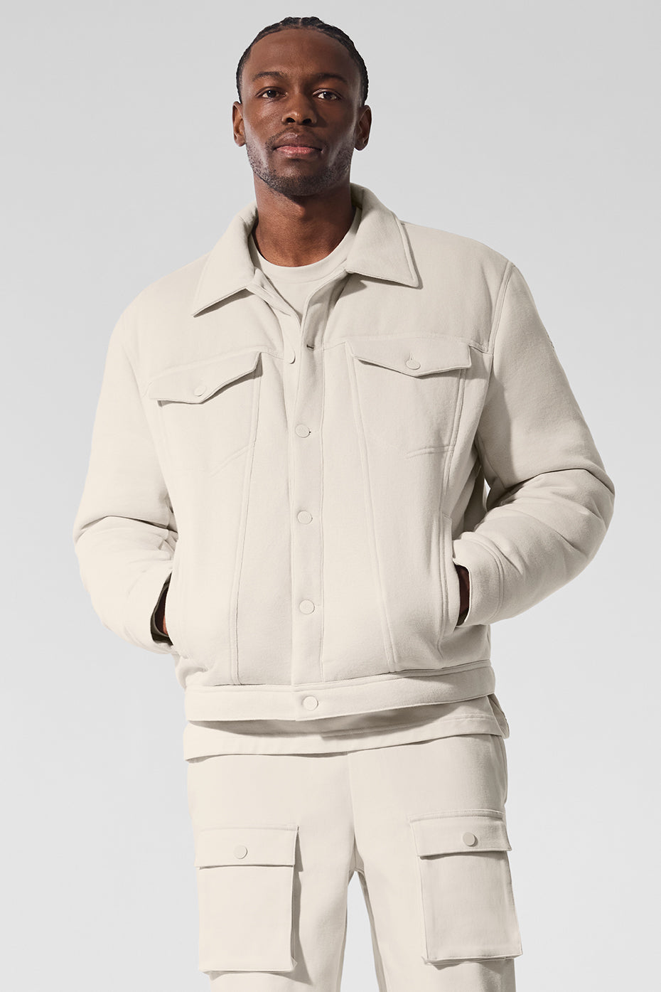 ALO Yoga Ease Trucker Jacket - Bone - 4