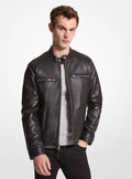 Michael Kors Leather Moto Jacket - Black