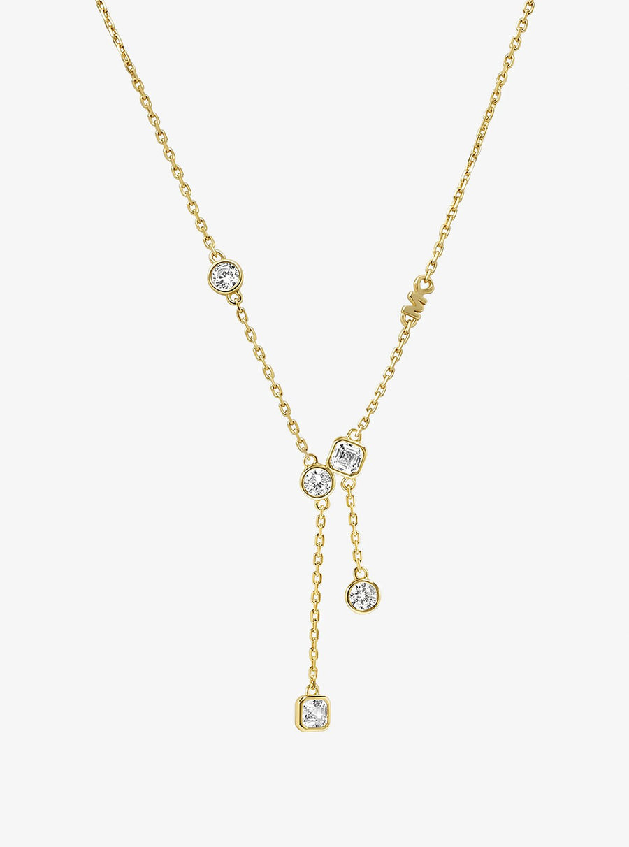 Michael Kors Precious Metal-Plated Sterling Silver Bezel Necklace