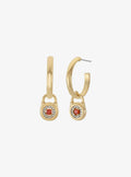 Michael Kors Pavé Lock Hoop Earrings - Gold