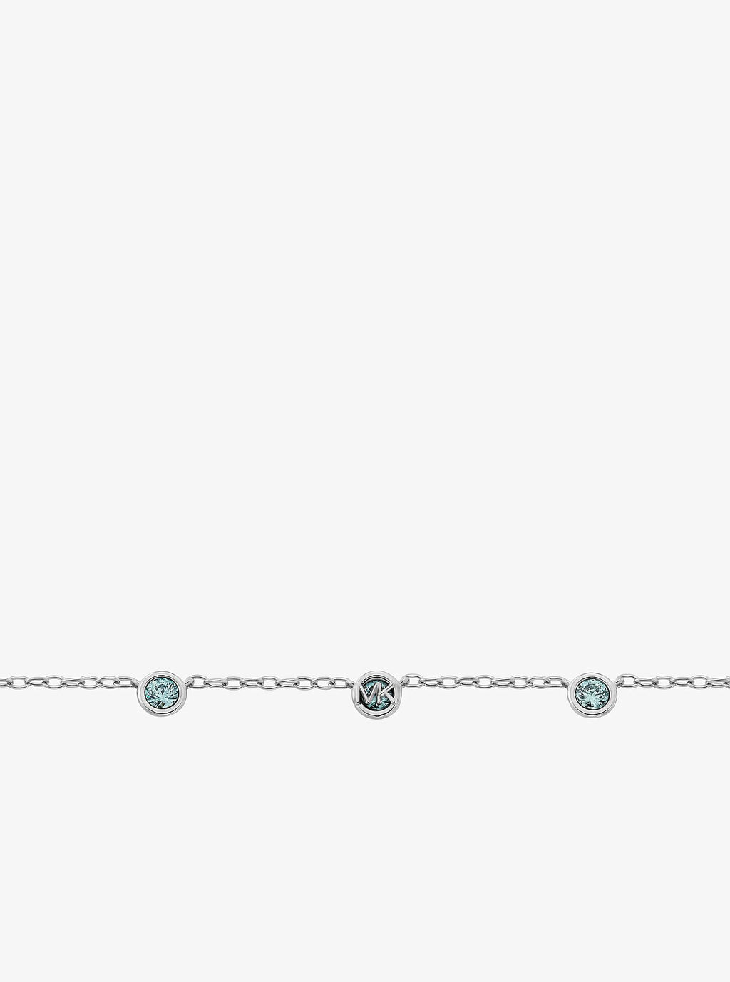 Michael Kors Bezel Cubic Zirconia Necklace - Silver - 2