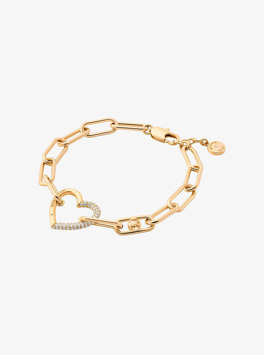 Michael Kors Pavé Heart Curb-Link Bracelet