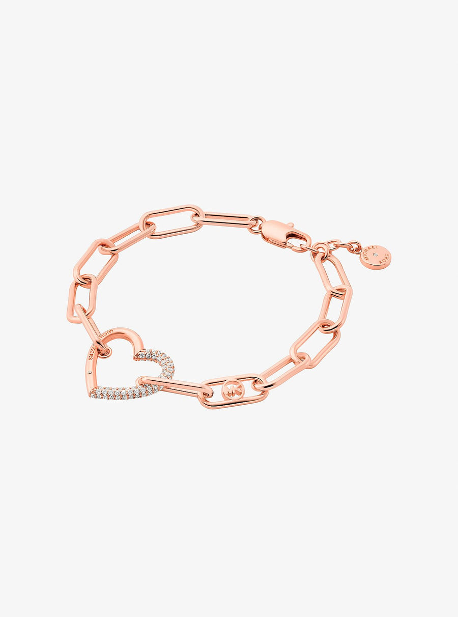 Michael Kors Pavé Heart Curb-Link Bracelet