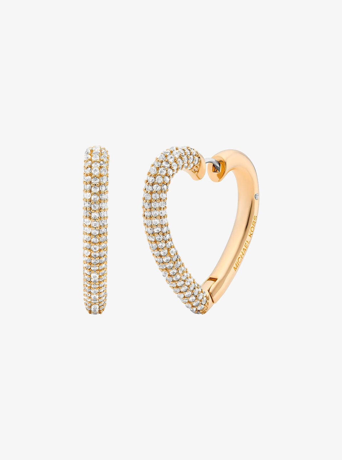 Michael Kors Pavé Heart Hoop Earrings - Gold