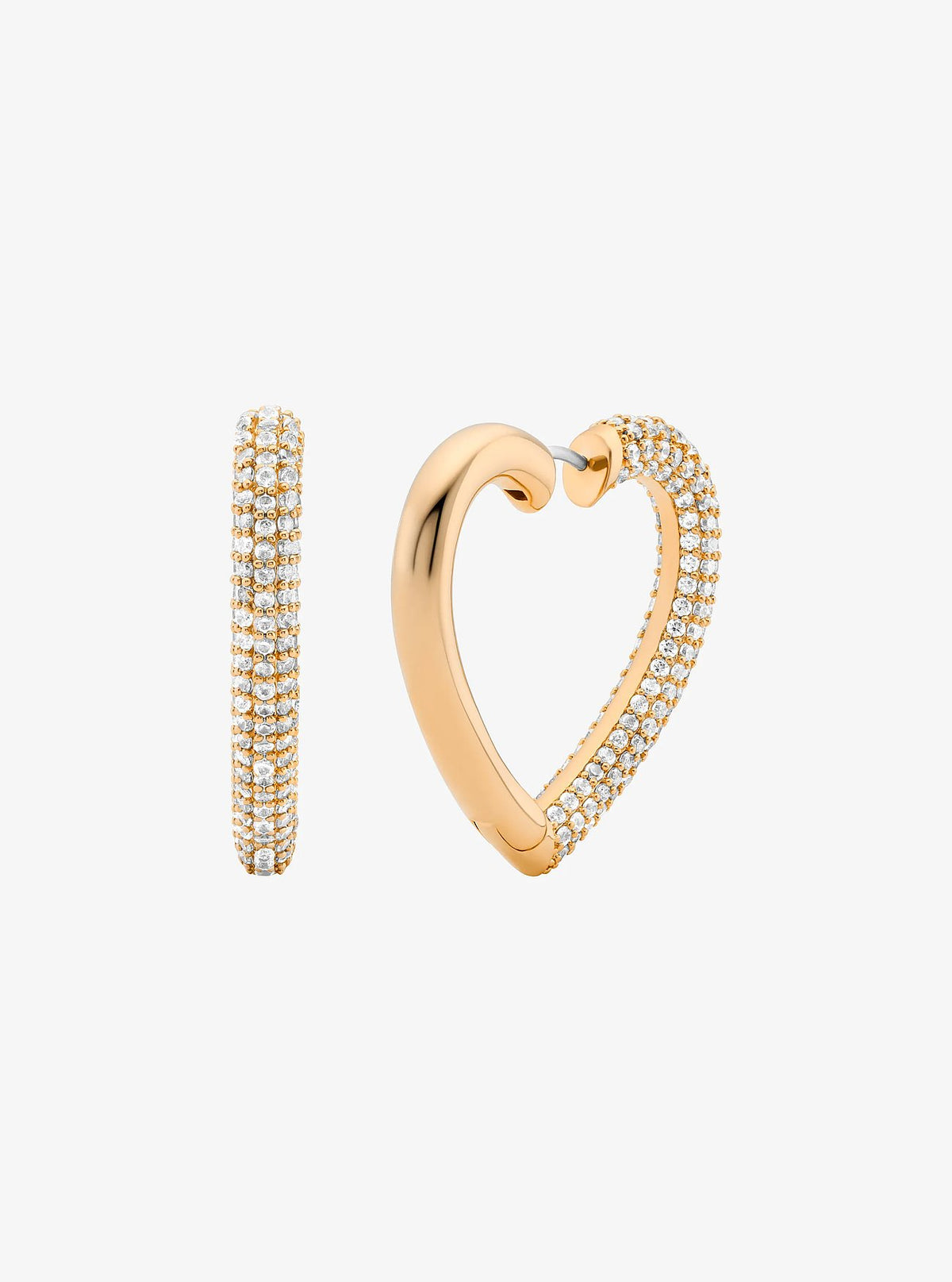 Michael Kors Pavé Heart Hoop Earrings - Gold - 2