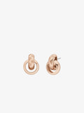 Michael Kors Logo Engraved Chunky Stud Earrings - Rose Gold