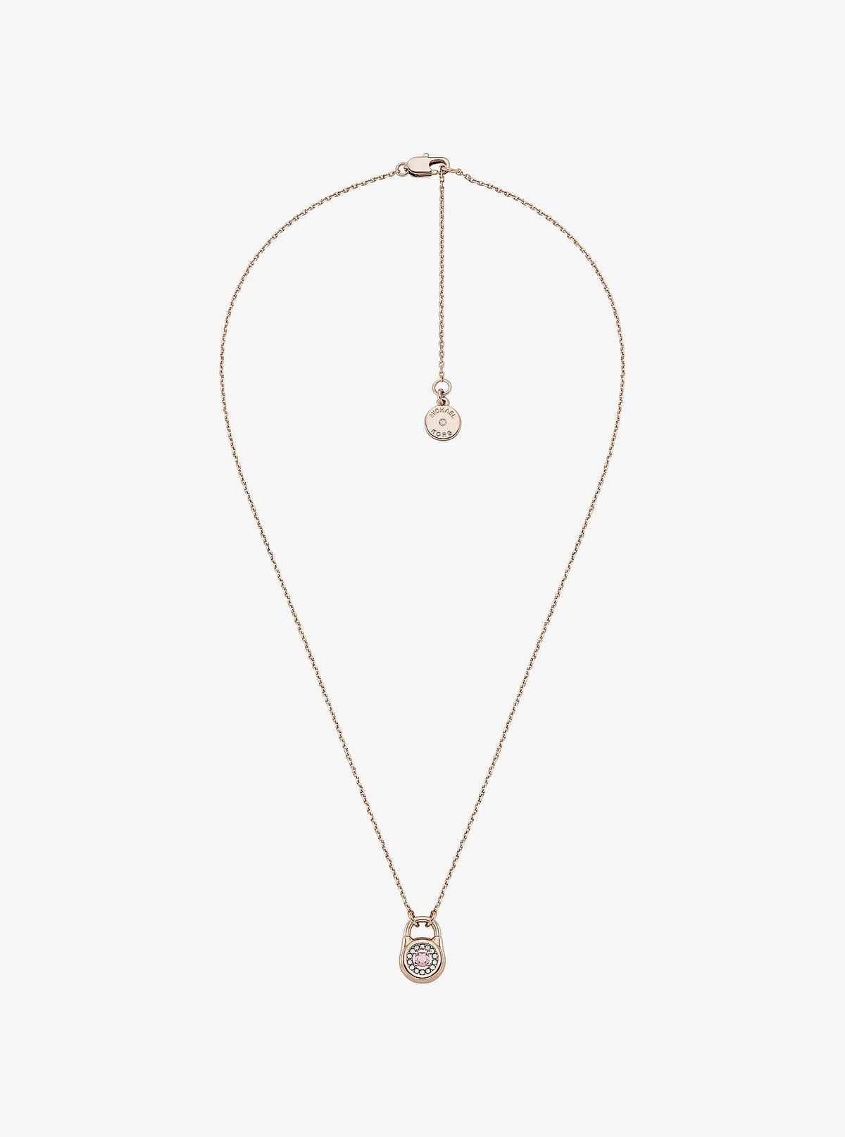 Michael Kors Pavé Lock Necklace - Rose Gold - 3