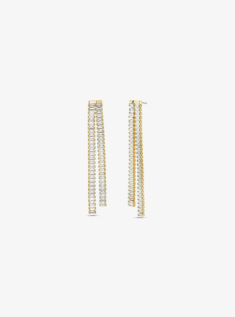 Michael Kors Precious Metal-Plated Brass Baguette Drop Earrings