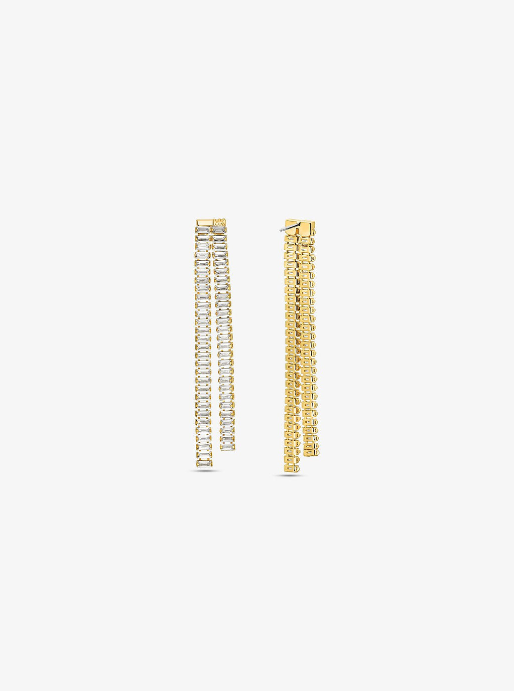 Michael Kors Precious Metal-Plated Brass Baguette Drop Earrings - Gold - 2