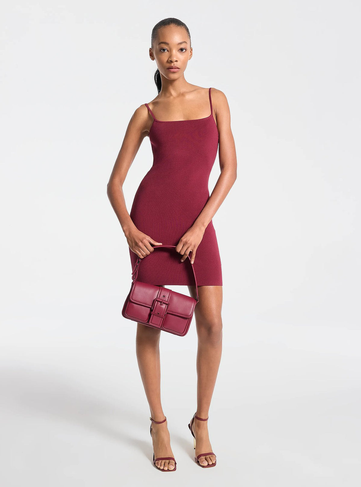 Michael Kors Stretch Knit Cami Dress - Deepmulberry