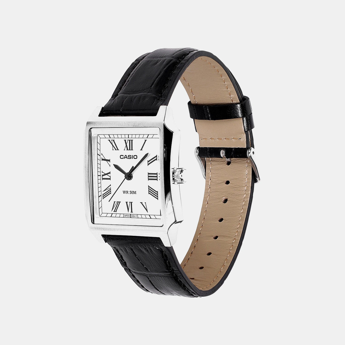 Casio Enticer Men Quartz Silver Dial Analog Leather Watch A2546 - 2