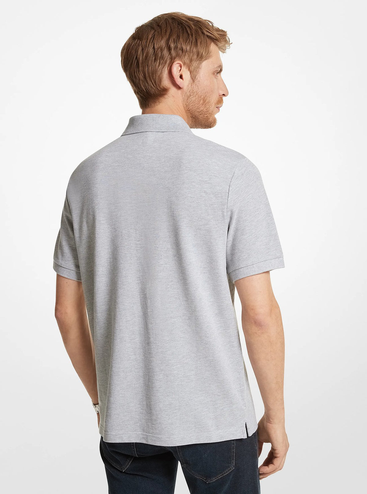 Michael Kors Cotton Half-Zip Polo Shirt - Heather Grey - 2