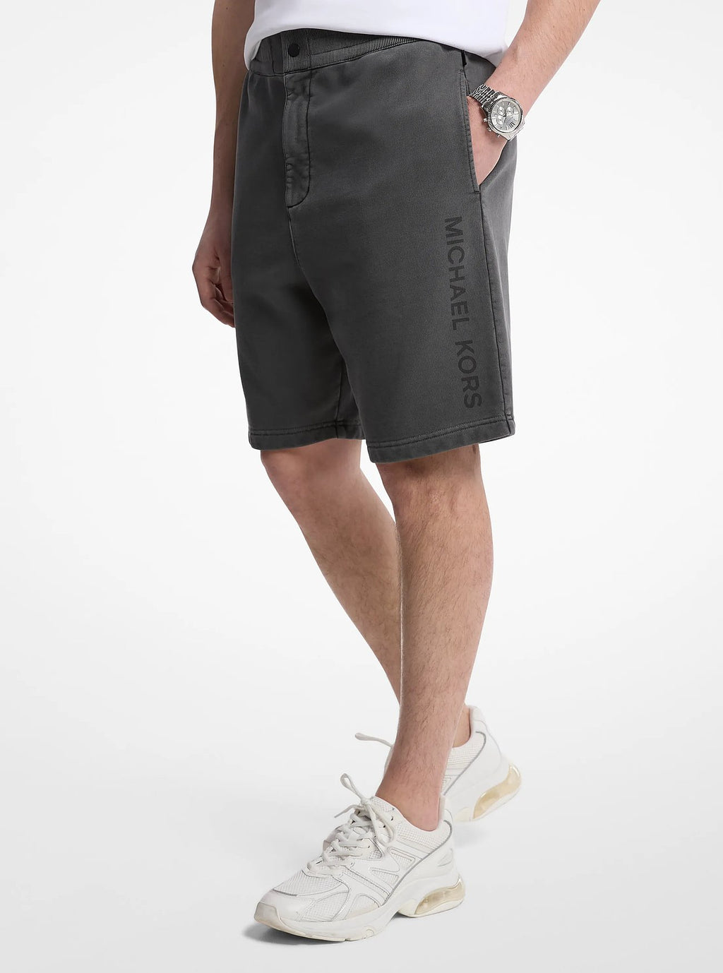 Michael Kors Garment-Dyed Cotton Shorts - Black