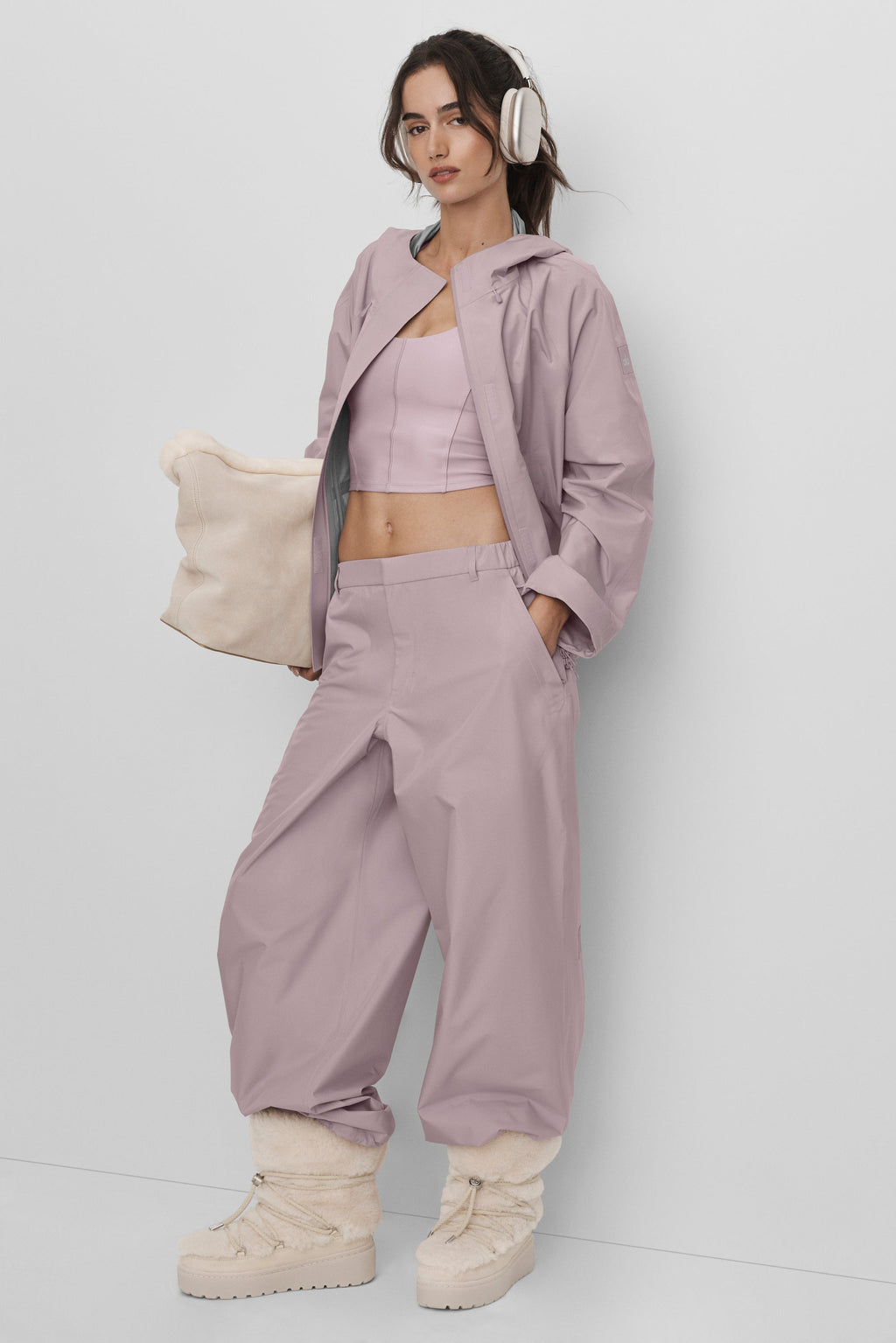 ALO Yoga Femme Alpha Shell High-Waist Pant - Frosted Pearl - 5