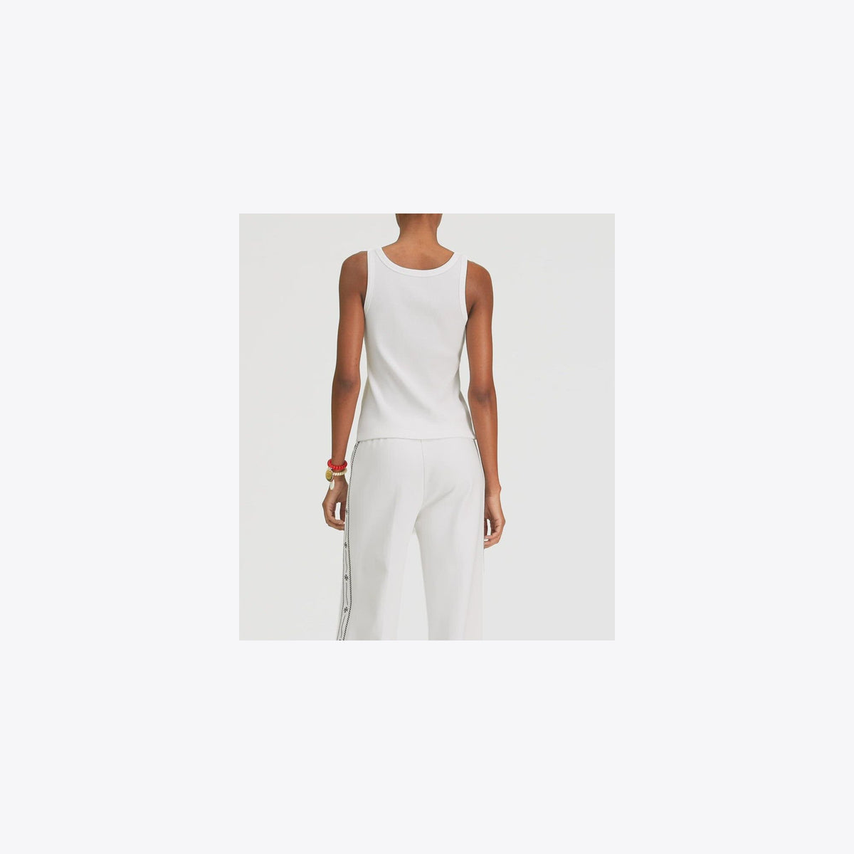 Tory Burch Cotton Scoop Tank - Snow White - 4