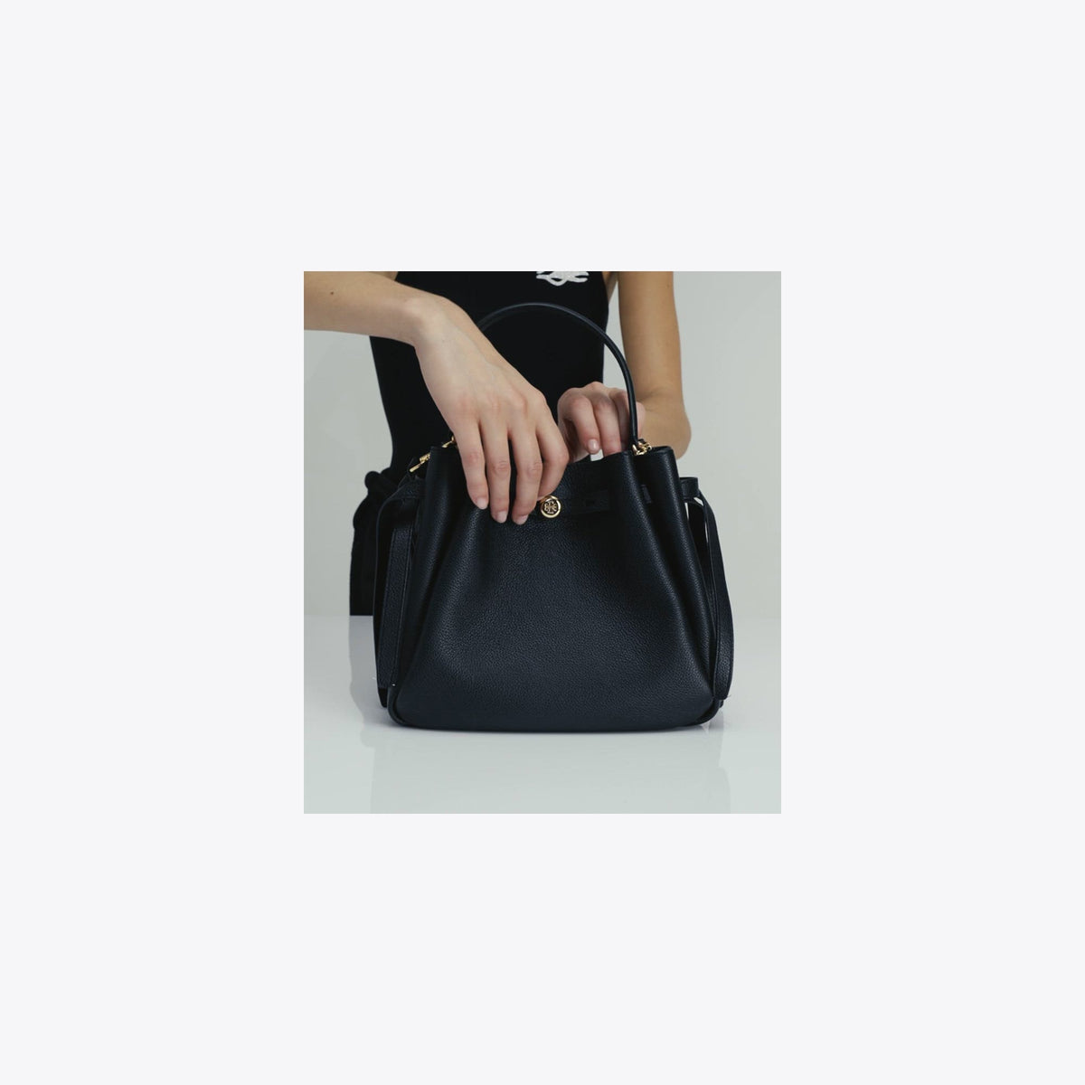 Tory Burch T Monogram Romy Bucket Bag - Tory Navy - 8